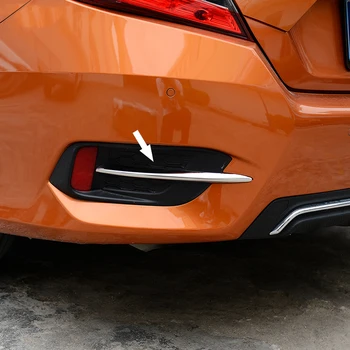 Za Honda Civic 10. 2016-2018 ABS Chrome Zadnje Luči za Meglo Lučka Obrvi Odbijača Pokrov Veke Kritje Trim Avto Styling pribor 2PCS