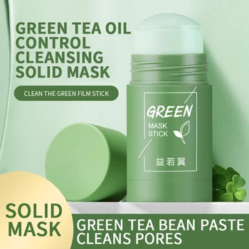 Zeleni Čaj Trdno Držijo Maske Za Obraz, Čiščenje Pore Blato Čiščenje Z Glino, Anti-Akne Blackhead Odstranjevalec Obraza Skrči Pore Lepota Zdravje