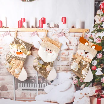 Zlato Snežaki Dekor Božič Zalog Santa Claus Snežak Veselo Božično Darilo Vrečko Božično Drevo Obesek Candy Torbe Okraski