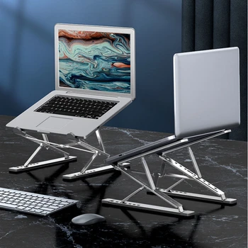 Zložljivi Laptop Stand Dvojno plast Aluminij Zlitine Branje Desk Zelo Prilagojena Notebook Stand Stabilno in Antiskid Laptop Imetnika