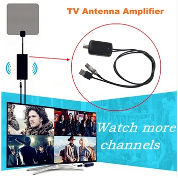 Črna Nizka raven Hrupa USB TV Antenski Ojačevalnik Enostavno namestitve izpeljete Digitalni DVB-T2 ATSC Signal Booster za Kabelsko TV Antenski Adapter 16FB