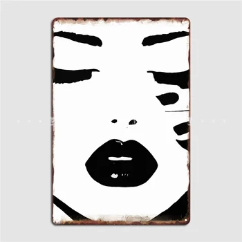 Ženska, Dekle Ustnice Natisniti Moda Umetnost Kovinski Znak Steno Stensko Dnevna Soba Dekoracijo Sten Dekor Tin Prijavite Plakat