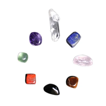 1 Komplet 8 Naravne Crystal Grobo Sedmih Barv, Dragih Kamnov Za Jogo Kamen, Mineralne Label Collection Meditacija Vzorcu Darilo
