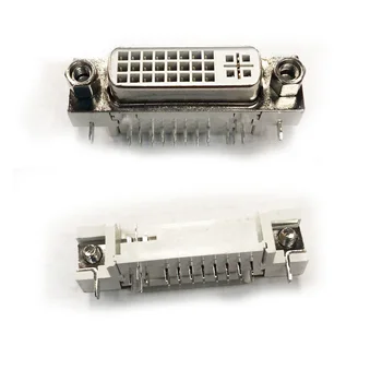 100 kozarcev DVI 29Pin, da PCB 90 Stopinj Ženski Konektor Priključite 24+5 Pin Ženski vtičnice/Vtiča/priključek za Video in Audio prikaz