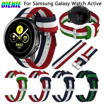 20 mm Najlon Watch Pasu Trak za Samsung Galaxy Watch 4 40 MM/44 Watch4 Klasičnih 42MM/46mm/Aktivna 2/Prestavi S2 klasična Manšeta