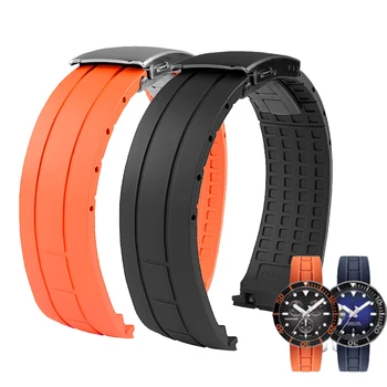 22 mm Premium Razreda Gume Watch Trak Ukrivljen Koncu Moških Zložljiva manžeta Zapestnica za MIDO Tissot Seastar T120.407 watchband