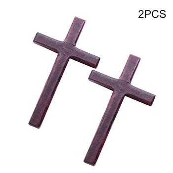 2pcs Kristusa Okraski Križani Jezus Doma Steni Visi Ročno izdelani Leseni Križi Trdna Verska Čar Umetnosti Obrti DIY Nakit
