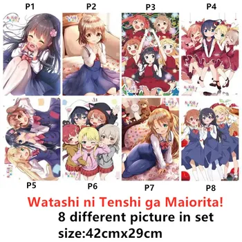 8pcs/veliko Anime Watashi ni Tenshi ga Maiorita! Plakat Miyako Hana Hinata Noa Koyori Kanon Nalepke Igrače Reliefni 42x29cm