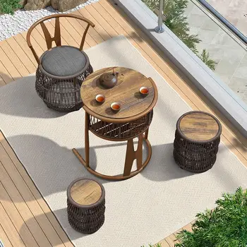 Balkon čaj mizo in stol kombinacija prosti čas preprost čaj tabela dnevna soba gospodinjski čaj tabela ustvarjalne prostem čaj tabela