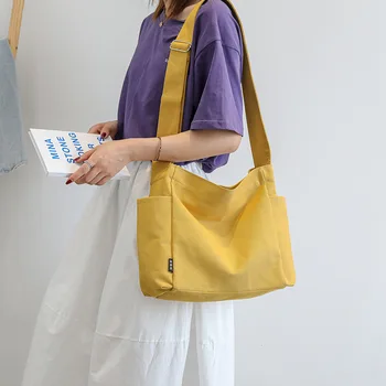 Barva Design, Velike Zmogljivosti, Platno Vrečko Ženska Preprosto Crossbody Vrečke Priložnostne Moda Za Ženske Torbici Ramenski Messenger Bag