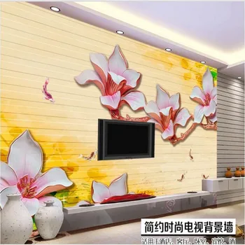 beibehang veliko fresko 3D magnolija devet ribe zrna zidana TV ozadju stene netkanih materialov, okoljskih ozadje de papel parede