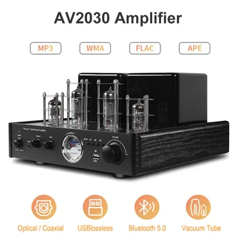 Bluetooth Ojačevalnik AV2030 HIFI Stereo Tube Ojačevalec Optični Koaksialni, USB, Bluetooth, Lossless Glasbe podporo 110V in 220V