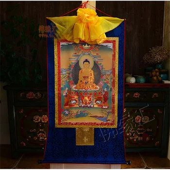 Buda Sakyamuni Thangka steni sliko Tibera pozlačeno Sakyamuni stensko sliko