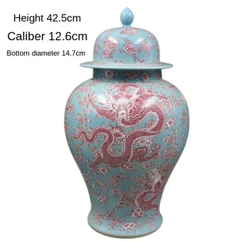 Dinastija Qing Kangxi Modra, Pastelno Obrabe Cvet Zmaj Vzorec Splošne Pot Starinsko Porcelana Doma Okraski Okraski Zbirka