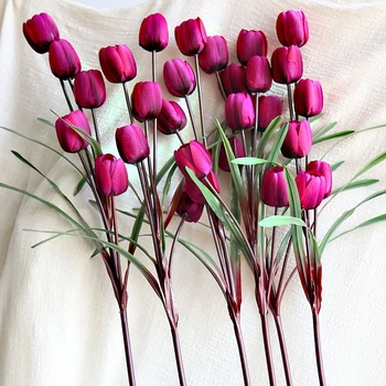 Doma Dekor Umetno Tulipanov Šopek Simulacije Cvetje Valentinovo Poročno Dekoracijo Indoor Namizni Okraski Nordijska Darilo