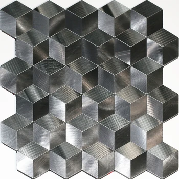 Evropski steno kovine aluminij-plastično ploščo Strešnik nalepke, Kuhinjo, bar, TV ozadju stene samolepilne heksagonalna Mozaik nalepka