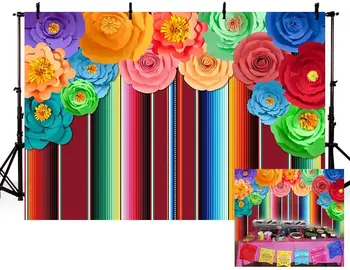 Fiesta Stranka Proge Ozadje Cinco De Mayo Mehiški Pisani Cvetlični Festival Fotografija Ozadje Kaktus Banner Dekoracijo