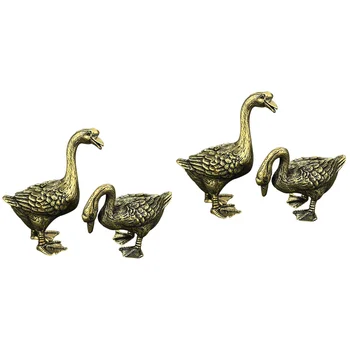 Figur Animalstatue Swan Ornament Baker Bogastvo Dekor Kiparstvo Obrti Medenina Kitajski Vklesan Strani Gos Wan Nekaj Fengshui