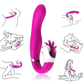 G Spot Vibrator Sex Igrače za Žensko Rabbit Vibratorji za Ženske Klitoris Jezika Vibrator Dvojno Phalos Sex Shop Izdelke, povezane s spolnostjo