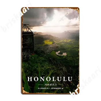 Honolulu Koordinatni Umetnosti Kovinski Znak Plošče Kino Dnevna Soba Classic Club Bar Tin Prijavite Plakat