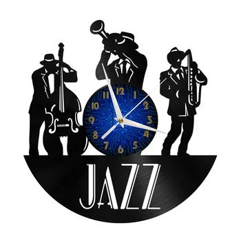 Jazz Trio Vinil Zapis Stenske Ure za Kuhinjo Stenski Dekor Wall Art
