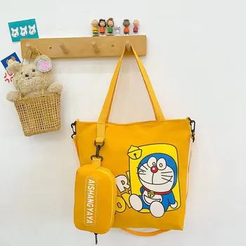 Kawai Doraemon Moda Platno Vrečko Japonski Lepe, Velike Zmogljivosti, Dekle Torba Študent Sen Modna Torba Messenger Bag