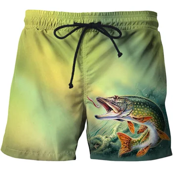 KeKe Moške tropskih rib HD 3D tiskanje kopalke, kratke hlače hip-hop poletje svoboden bazen hlače plaža hlače priložnostne kratek homme