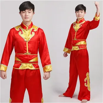 Kitajski Boben obrabe ljudske plesne kostume moški fan yangko ples sodobni ples posebni stopnji uspešnosti kostumi