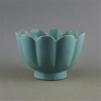 Kitajski Slog Porcelana Nebo Modro Glazuro Lotus Obliko Sklede in je 6,1-palčni