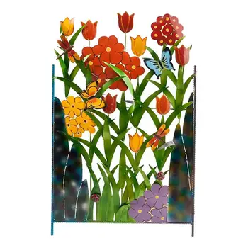 Kovinsko Vrtno Ograjo Plošče, Dekorativne Realne Rože In Trave Tiskanje Vrtno Ograjo Umetno Cvet Tiskanja Rje Dokaz