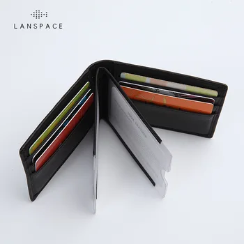LANSPACE pravega usnja moške denarnice tkane denarnice moških znane blagovne znamke denarnice primeru