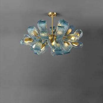 LED Postmoderni Stekla Modra Lepoto Oblikovalec Viseče Svetilke Lustre Lestenec Razsvetljavo Vzmetenje Svetilka Lampen Za Foyer