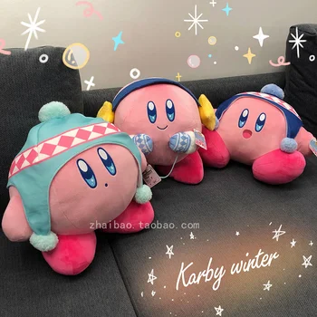 Lepe Risanke Kawaii Kirby Velike Romantične Zimske Serije Plišastih Slušalke Volne Klobuk Vrgel Blazino Božično Darilo Za Rojstni Dan