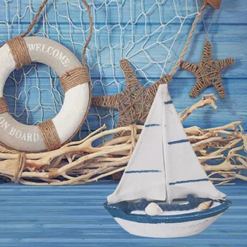 Mini Morski Navtični Ustvarjalne Jadrnico Način Soba Dekoracijo Figurice Miniature Mediteranskem Slogu Ladje Majhen Čoln Okraski