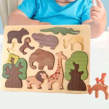 Montessori Živali puzzle Zgodnjega Učenja Roko Oči Usklajevanja gradniki lesene Pisane za Fante in Dekleta