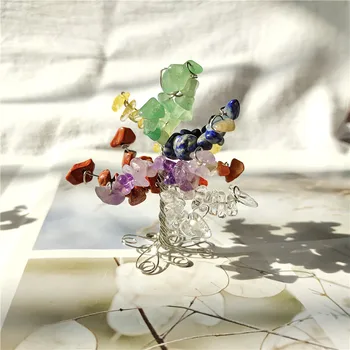 Naravni kristali kremena draguljev domu dekorativni miniaturni kip Božično darilo kristalno drevo denarja
