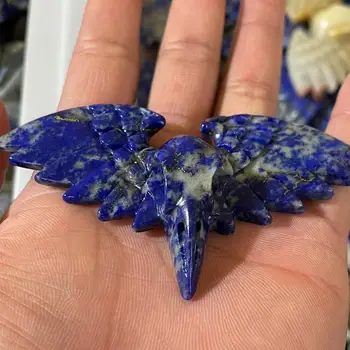 Naravni lapis lazuli ročno izrezljane ptica lobanje krilo vklesan dekorativni lapis lazuli kristalno kiparstvo
