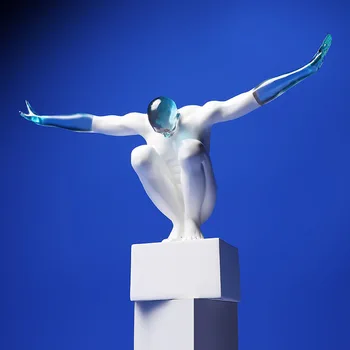 Nordijska Ritmično Gymnast Lik Kiparstvo Kip Sodobno Namizje Art Okras Retro Figur Doma Okraski, Okraski Za Telo