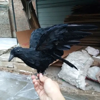 nova krila črna simulacije vrana igrača veren, ki plujejo pod vrana model približno 30 cm