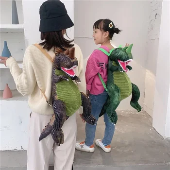 Nova Moda starš-otrok je Creative 3D Dinozaver Nahrbtnik Srčkan Živali Risanka Plišastih Nahrbtnik Dinozavri Vrečko za Otroke, Otroci Darila