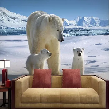 Po Meri Ozadja Visoke Kakovosti Lep Ledene Gore Polarni Medved, Dnevni Prostor Kavč Zidana Sodobne Dom Dekorativni Ozadju