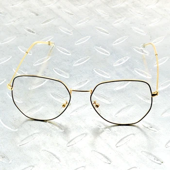 Prevelik Poligon Srebro Lepe Tečaj Zlitine Ženske Ženske Optičnih Očal Okvir Očala Eyeframe Očala