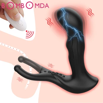 Prostate Massager Analni Vibrator Električnega Udara Butt Plug Brezžični Daljinski Dildo, Vibrator Spolnih Igrač za Moške Modih Massager