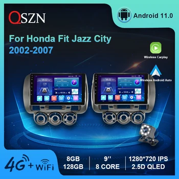 QSZN Autoradio Za Honda Fit Jazz Mesto 2002-2007 Avto Radio Multimedia Player Android 11 DSP GPS Z Carplay Auto 4G Video Stero