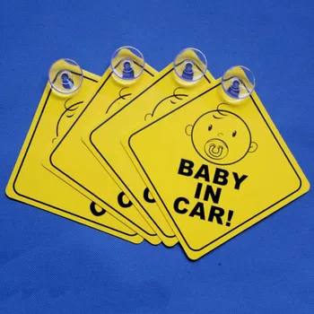 Rumena/Črna Baby On Board Otroka v Avto Opozorilo Varnost Sesalni Okno Značko Nalepke Nepremočljiva oglasni deski