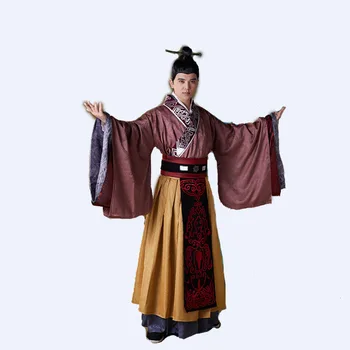 Starodavni Kitajski Moški Hanfu vezene Han Dinastije Cesar Splošno oblačila film, TV cosplay costme Drama Film, TV fazi obrabe