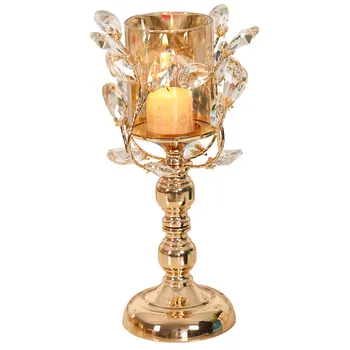 Steklo na Visoki nogi Svečnik Romantična Večerja ob svečah Poroko Rekviziti Ustvarjalni Dom Zlati Dišeče Sveče Kristalni Svečnik