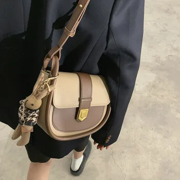 Torba ženske vrečko 2022 novo kontrast barve retro pazduho vrečko nišo design sedlo vrečko teksturo messenger bag