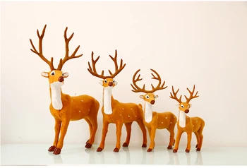 Umetni Gozdnih Živali Jelena Številke,Domači Božič Buck Doe Rumena Dekor za Namizni Okraski za Božično zabavo, Poroko Dekor