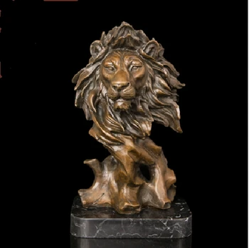 Umetnost Obrti Bakra, Vroče Prodaje Mogočne Živali, Kiparstvo Visoko Kakovost Medenina Skulpture Bankrot Lev Glavo Kip Medenina Lions Figur Ho